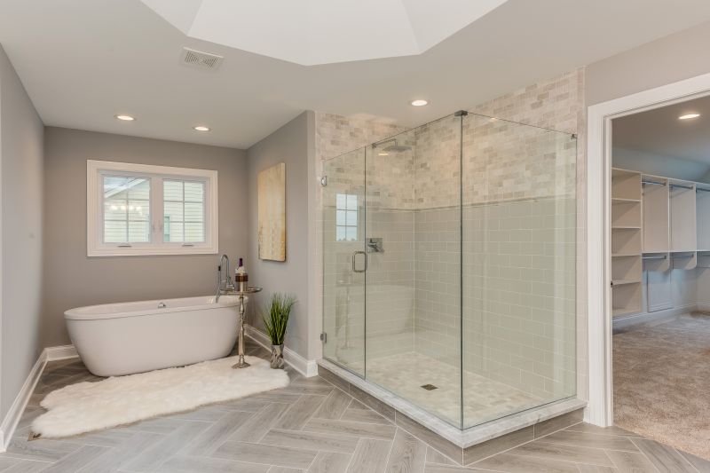 Corner Walk-In Shower with Curved Glass